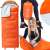 Springos® Cs0120 Turista Schlafsack, orangefarbener Schlafsack mit grauer Innenausstattung, in einer Collage mit Anwendungsbeispielen gezeigt