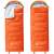 Springos® Cs0120 Turista Schlafsack, orangefarbener Schlafsack mit grauer Innenausstattung, Vorderansicht