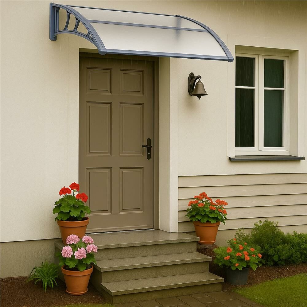 E-shop Springos polykarbonátová vchodová strieška 80x120cm - Sivá