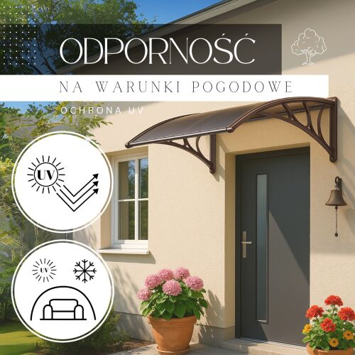 Springos Brown Entrance Awning with UV Protection