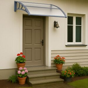 Springos graues Polycarbonat-Türvordach für Wetterschutz - Springos