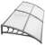 Springos® Ha7479 100 x 200 cm grey polycarbonate canopy, angled view