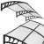 Springos® Ha7480 100 x 200 cm black polycarbonate canopy for door with installation example