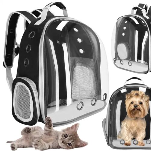 Springos Pa0243 pet carrier backpack collage with cat and dog