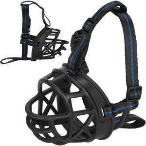 Springos® kutya szájkosár állítható pántokkal, fekete - Szájkosár