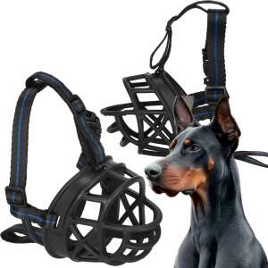 Springos® fekete kutya szájkosár, két nézetből, állítható pántokkal - Szájkosár