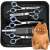 Springos® Pet Grooming Scissors Set with a dog, 4 scissors, comb, cleaning cloth, and oil