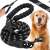 Springos® black and white reflective rope dog leash for large dogs, 3 meters long, with padded handle, dog in use