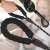 Springos® black and white reflective rope dog leash for large dogs, 3 meters long, with padded handle