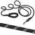 Springos® black and white reflective rope dog leash for large dogs, 3 meters long, with padded handle