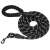 Black and white rope dog leash with padded handle