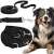 Springos® black nylon dog leash with metal hardware, 10 meter long, for large dogs