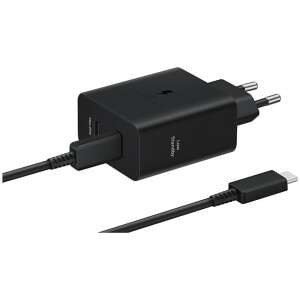 Samsung Super Fast Charger Adapter Duo 50W, black, with Type-C to Type-C cable - Samsung Phone Charger