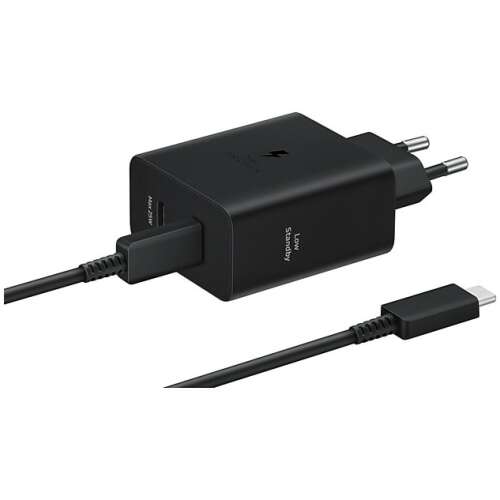 Samsung Super Fast Charger Adapter Duo 50W, black, with Type-C to Type-C cable
