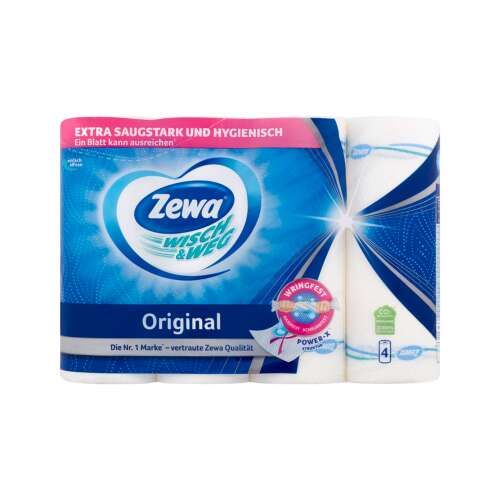 Háztartási papírtörlő kéztörlő 2 rétegű 4 tekercs/csomag Wish&amp;Weg Original Zewa fehér