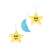 Piccolo travel cot hanging toys, moon and stars