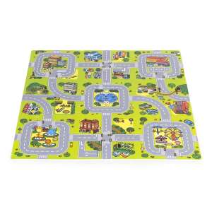 Saltea de joacă Ecotoys City pentru copii, 90,5x90,5 cm, 21 piese, Puzzle din spumă EVA - Covorase de joaca pentru bebelusi