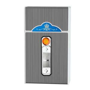 LUDORA® Elektromos Öngyújtó Cigaretta Tokkal, Ezüst - Cigarettatöltő