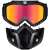 Motorcycle face mask with detachable goggles, red lens