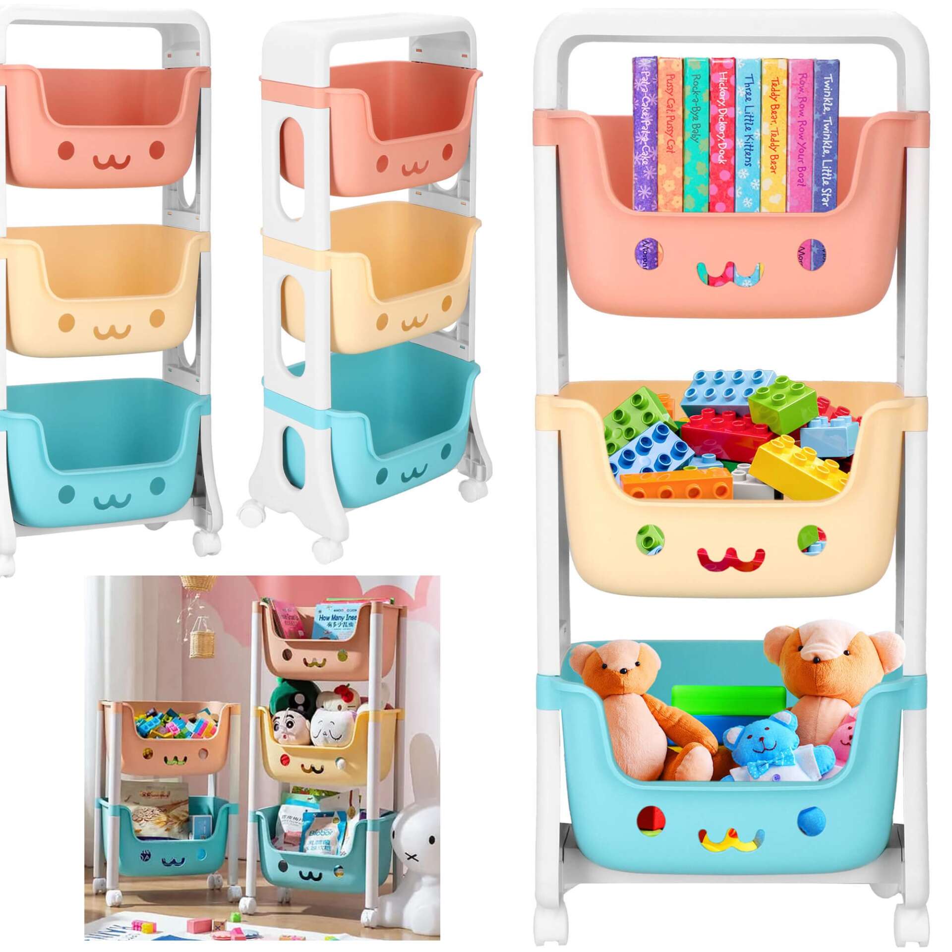 Ha7481 mobil szekrény kerekeken 3 fiókkal