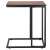 Side view of Springos® side table with black metal frame and brown wood top