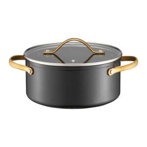 Ambition Royal 28cm Индукционна тенджера с капак, Черна с Златни дръжки - Крака