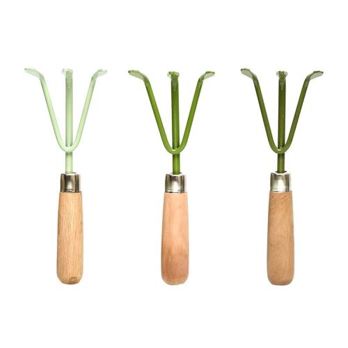 Fém kézi gereblye fa nyéllel, mentazöld (EL067-MZ) 123878662