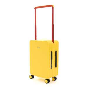 Ella Icon Compact yellow cabin suitcase with red handle - Dressing Accessory