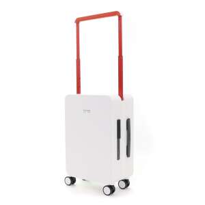 Ella Icon Compact white cabin suitcase with red handle - Dressing Accessory