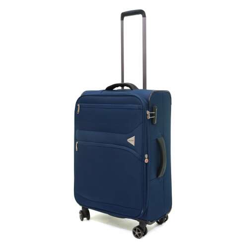 Ella Icon Stark navy blue textile suitcase with wheels, 69x42x27 cm