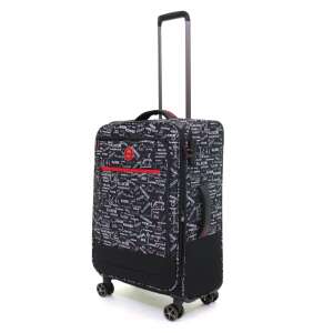 Ella Icon Urban 69x41x27 cm black textile suitcase with wheels, side view - Dressing Accessory