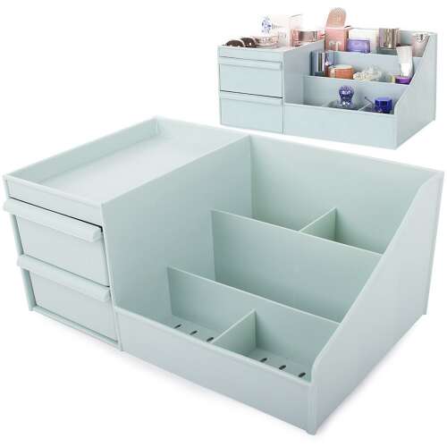 Praktikus Kozmetikai és Ékszer Rendező - Zöld - 2 Fiókkal