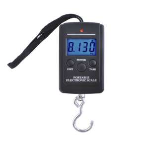 Hordozható elektronikus mérleg, digitális poggyász mérleg, 40kg kapacitás, háttérvilágítással, mérleg, horogmérleg, utazási mérleg - Bőrönd kiegészítő