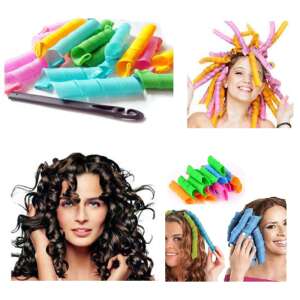 Hajcsavaró készlet, 18 darab, mágikus hajcsavarók, hajformázó szett, hő nélküli göndörítés, puha göndörítés, könnyen használható, hajápolás, hajszépítő kellékek, hajeszközök - Hajcsavaró
