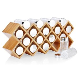 Timeless Tools 18-piece bamboo spice rack