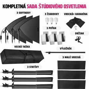 TecTake - Fotograficzne światła studyjne - 3x Softbox - 40x40cm 112460220 - Światło studyjne i reflektor