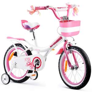 Royal Baby Jenny 16-Zoll rosa-weiß Mädchenfahrrad mit Korb und Klingel - Fahrrad für Kinder