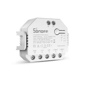 Sonoff Dual R3 Lite 2-kanałowy inteligentny przełącznik Wi-Fi, biały, widok z przodu - Sonoff