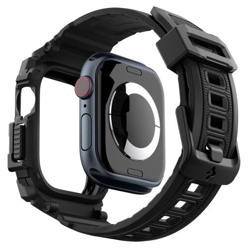 Spigen Rugged Armor Czarne Etui i Pasek do Apple Watch 42mm