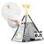 Children's Teepee Tent with Garland and Lights, Nukido White and Black Panda 106572611