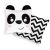 Children's Teepee Tent with Garland and Lights, Nukido White and Black Panda 106572611