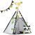 Children's Teepee Tent with Garland and Lights, Nukido White and Black Panda 106572611