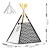 Children's Teepee Tent with Garland and Lights, Nukido White and Black Panda 106572611