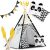 Children's Teepee Tent with Garland and Lights, Nukido White and Black Panda 106572611