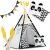 Children's Teepee Tent with Garland and Lights, Nukido White and Black Panda 106572611