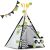 Children's Teepee Tent with Garland and Lights, Nukido White and Black Panda 106572611