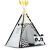 Children's Teepee Tent with Garland and Lights, Nukido White and Black Panda 106572611