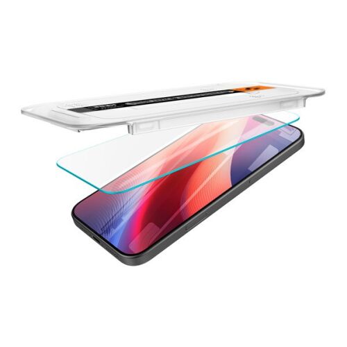 Spigen Glas.tR EZ Fit iPhone 16 Pro képernyővédő telepítése