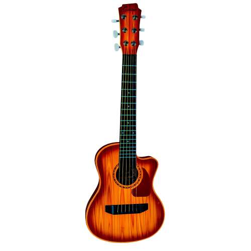 Music Star Ready to Rock guitar, children's toy guitar, plastic guitar, 6 strings, 18 frets, venetian cutaway, woodgrain finish