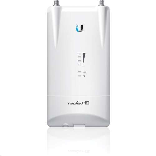 Ubiquiti Rocket5ac PtP Basestation R5AC-Lite, 500+ Mbps adatátviteli sebesség, 5 GHz frekvencia, 1 LAN port, fehér, elülső nézet